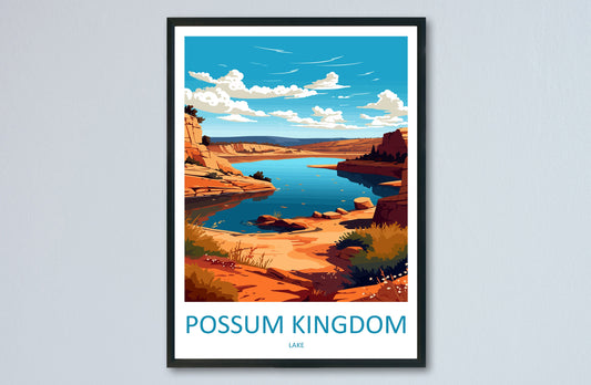 Possum Kingdom Lake Travel Print Wall Art Possum Kingdom Lake Wall Hanging Home Décor Possum Kingdom Lake Gift Art Lovers Texas Art Lover