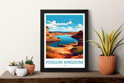 Possum Kingdom Lake Travel Print Wall Art Possum Kingdom Lake Wall Hanging Home Décor Possum Kingdom Lake Gift Art Lovers Texas Art Lover