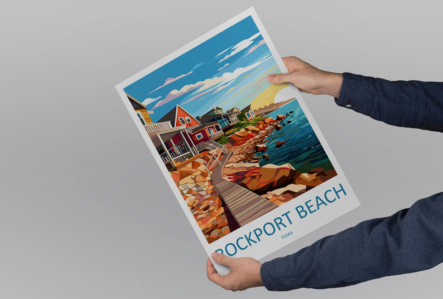 Rockport Beach Travel Print Wall Art Rockport Beach Wall Hanging Home Décor Rockport Beach Gift Art Lovers Texas Art Lover Gift Texas