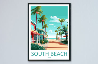 South Beach Travel Print Wall Art South Beach Wall Hanging Home Décor South Beach Gift Art Lovers Texas Art Lover Gift Texas