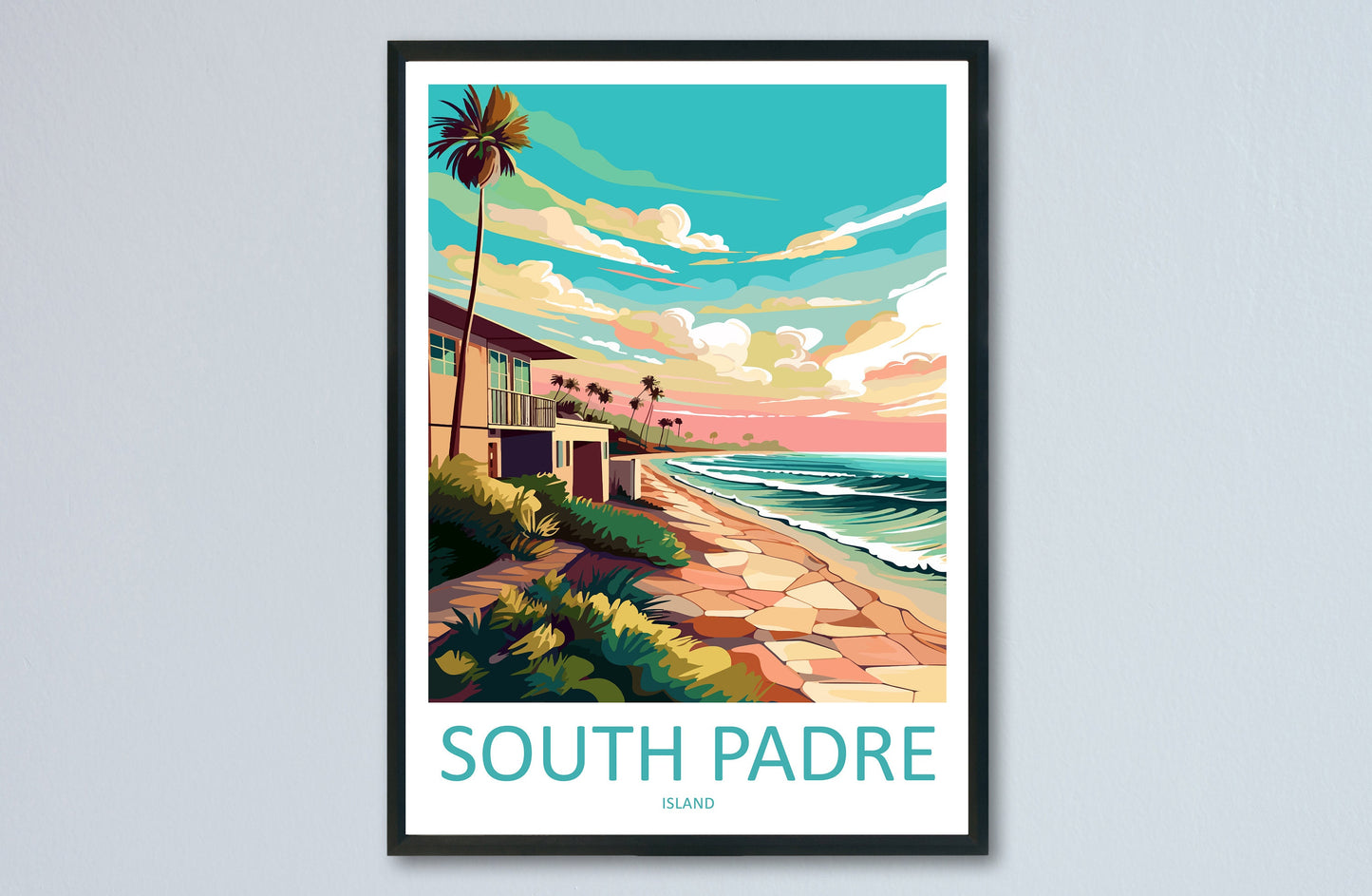 South Padre Beach Travel Print Wall Art South Padre Beach Wall Hanging Home Décor South Padre Beach Gift Art Lovers Texas Art Lover Gift
