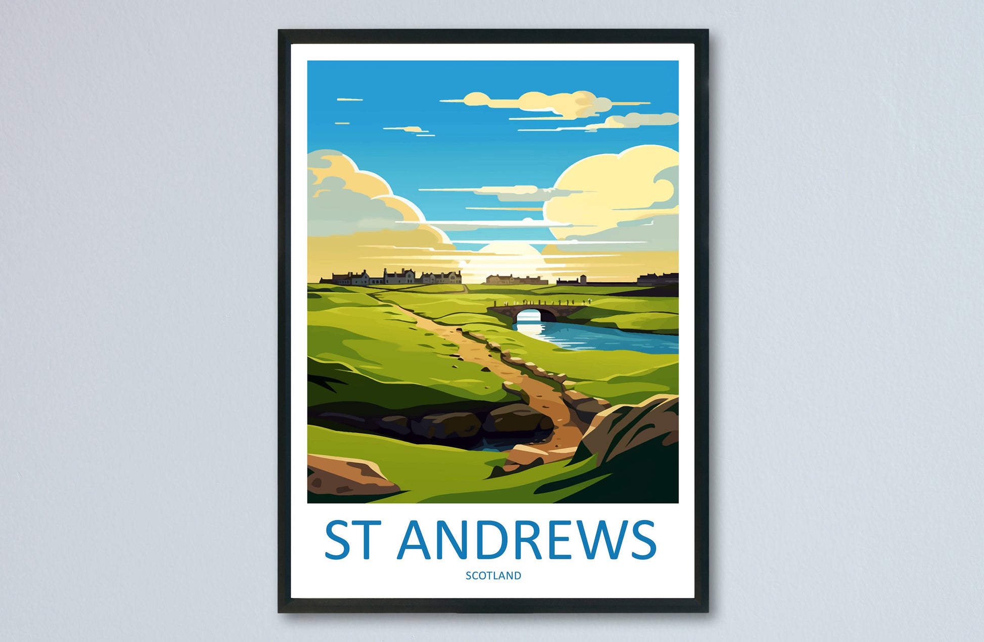 St Andrews Golf Course Travel Print Wall Art St Andrews Wall Hanging Home Décor St Andrews Gift Art Lovers Scotland Art Lover Gift St Andrew