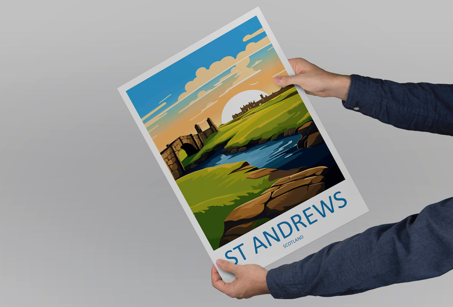 St Andrews Golf Course Travel Print Wall Art St Andrews Wall Hanging Home Décor St Andrews Gift Art Lovers Scotland Art Lover Gift St Andrew