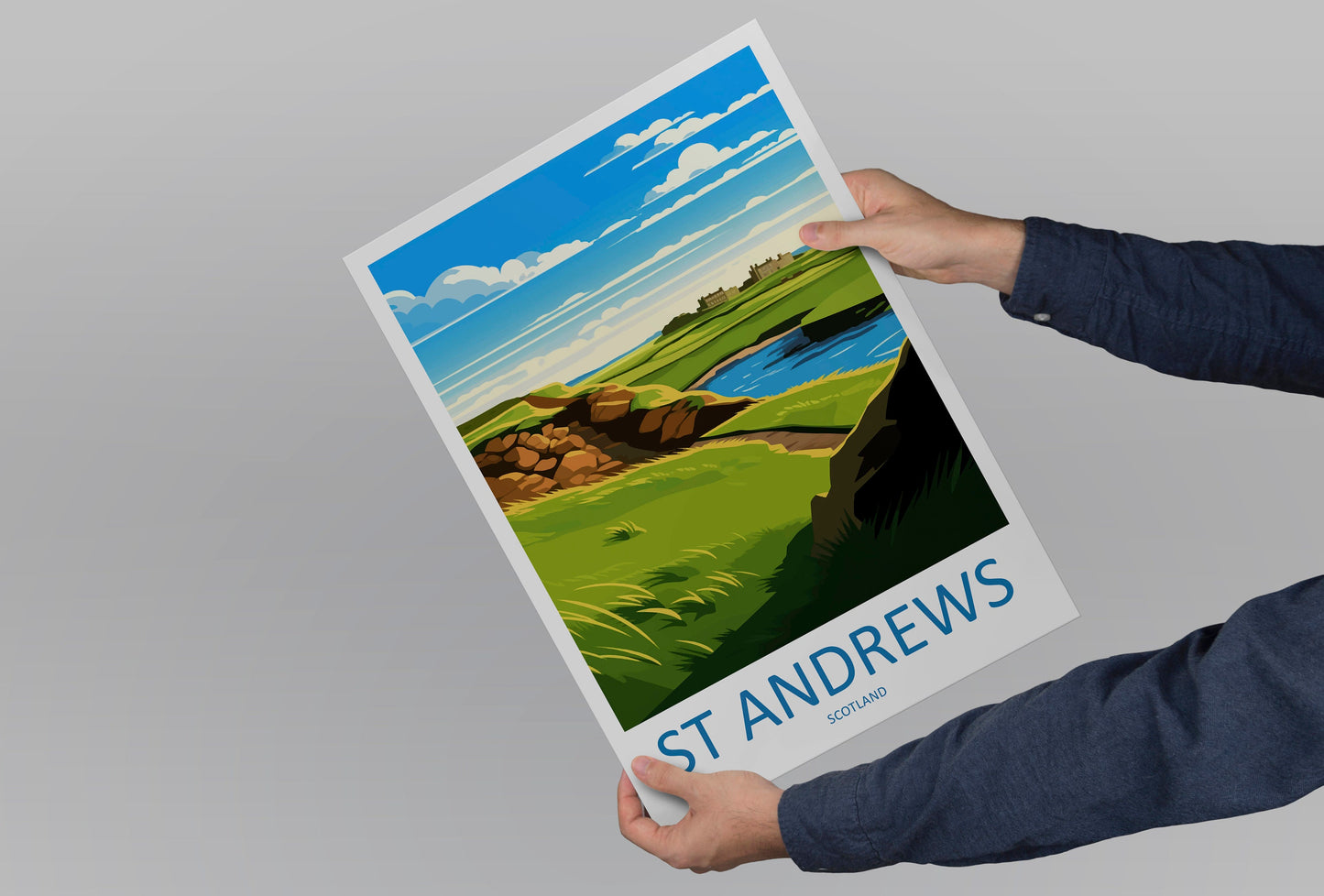 St Andrews Golf Course Travel Print Wall Art St Andrews Wall Hanging Home Décor St Andrews Gift Art Lovers Scotland Art Lover Gift St Andrew