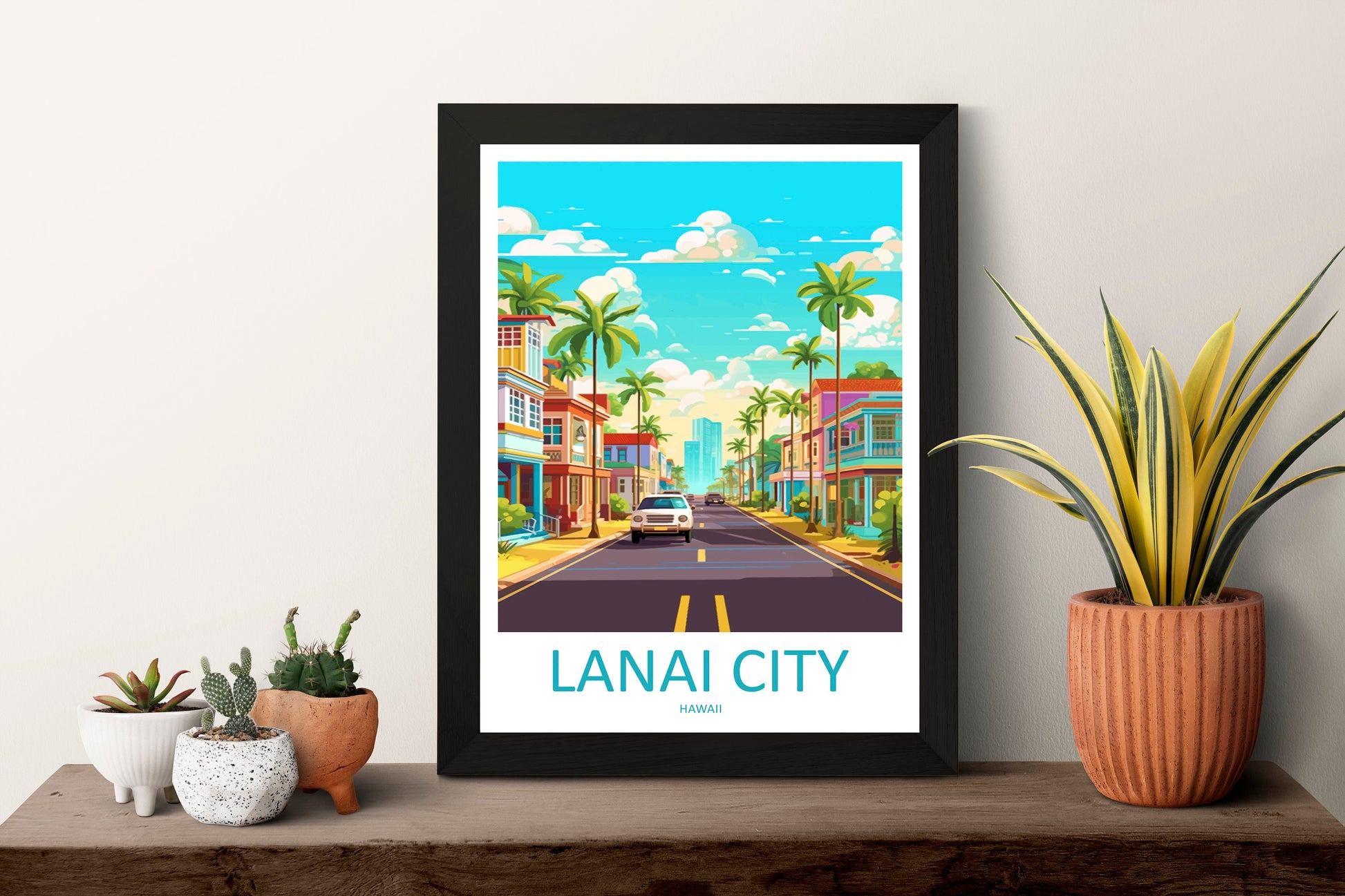 Lanai City Travel Print Wall Art Lanai City Wall Hanging Home Décor Lanai City Gift Art Lovers Hawaii Art Lover Gift Print Artwork