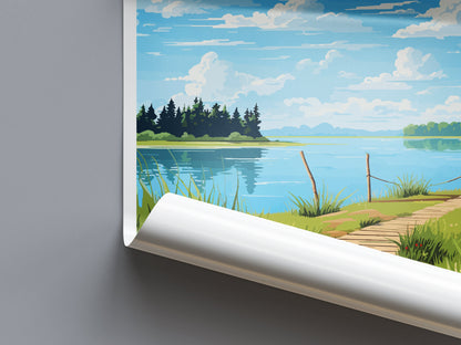 Lake Lacanau Travel Print Wall Art Lake Lacanau Wall Hanging Home Deco Lake Lacanau Gift Art Lovers Wall Art Print Art Gift Poster