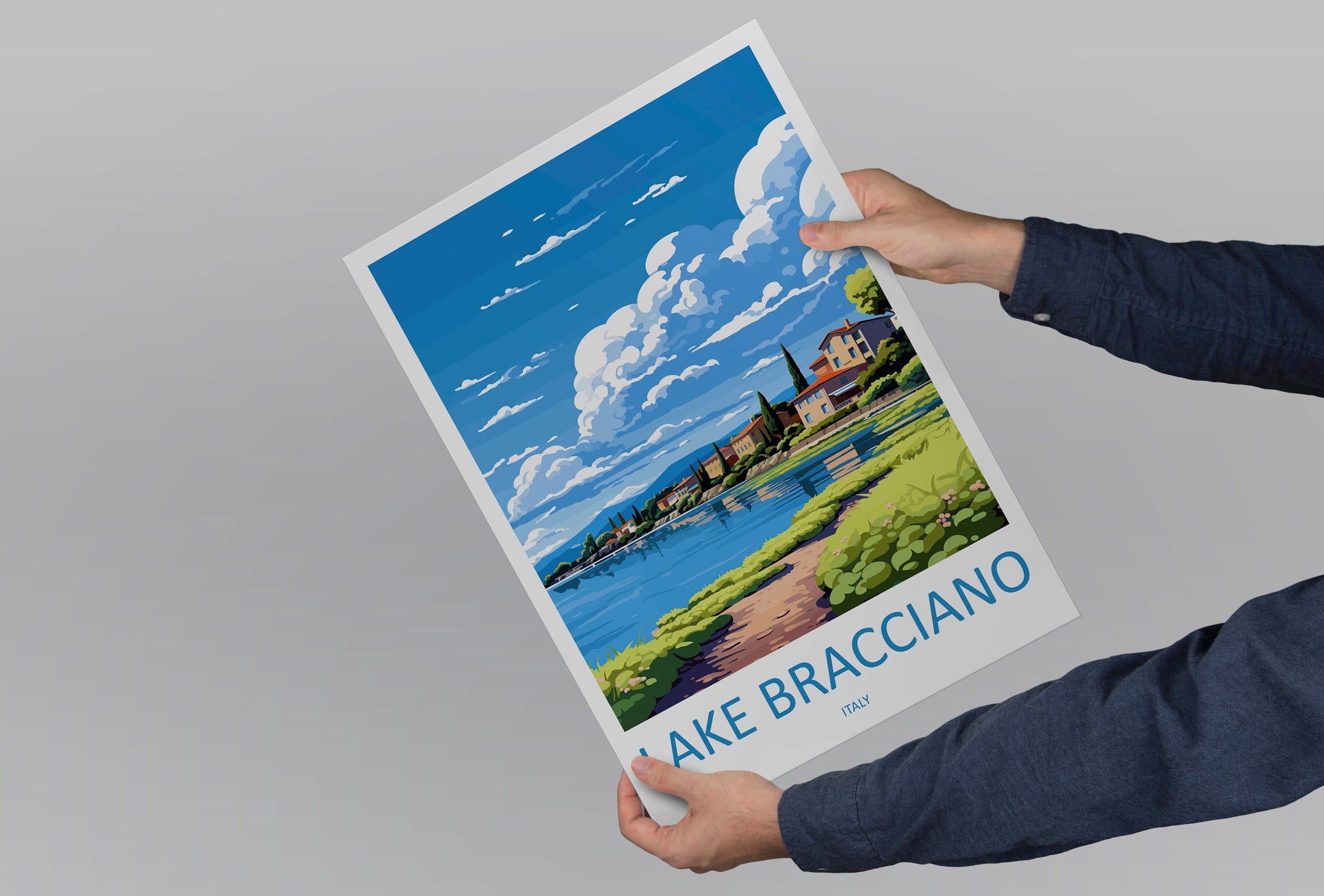 Lake Bracciano Travel Print Wall Art Lake Bracciano Italy Wall Hanging Home Decor Lake Bracciano Gift Art Lovers Wall Art Print Italy