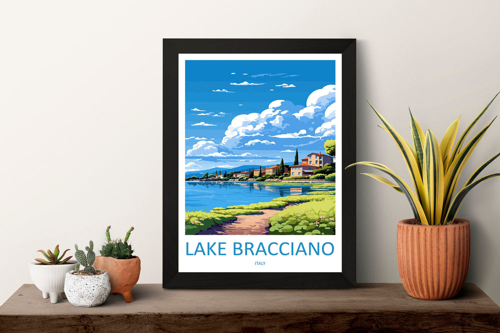 Lake Bracciano Travel Print Wall Art Lake Bracciano Italy Wall Hanging Home Decor Lake Bracciano Gift Art Lovers Wall Art Print Italy