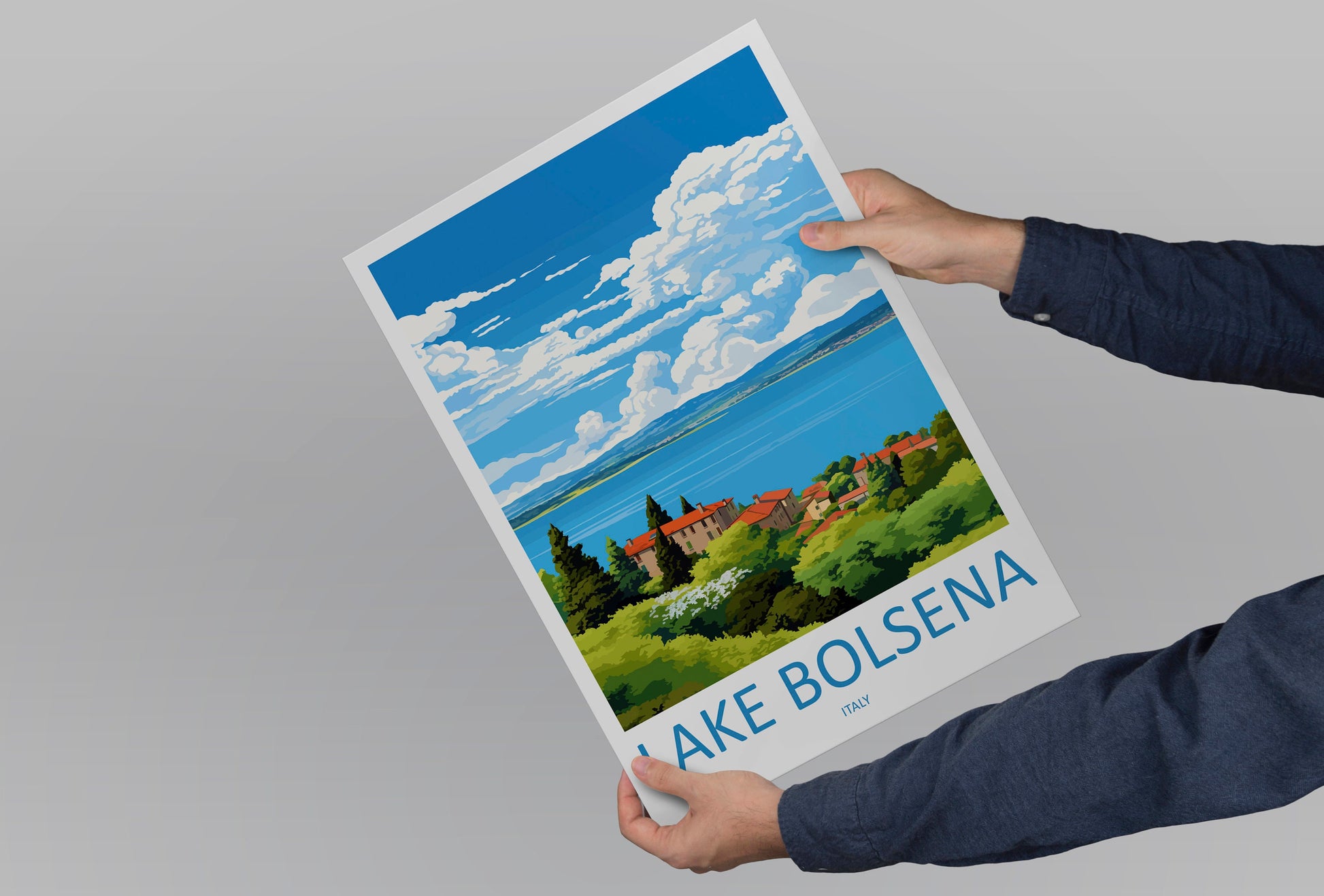Lake Bolsena Travel Print Wall Art Lake Bolsena Italy Wall Hanging Home Decor Lake Bolsena Gift Art Lovers Wall Art Print Italy