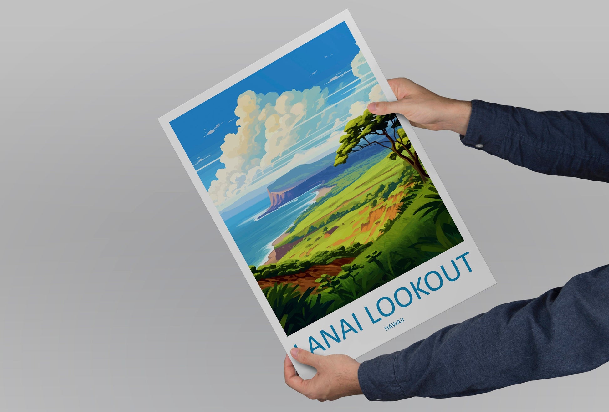 Lanai Lookout Travel Print Wall Art Lanai Lookout Wall Hanging Home Décor Lanai Lookout Gift Art Lovers Hawaii Art Lover Gift Print Artwork