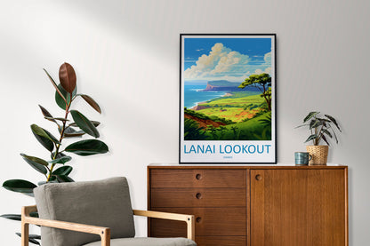 Lanai Lookout Travel Print Wall Art Lanai Lookout Wall Hanging Home Décor Lanai Lookout Gift Art Lovers Hawaii Art Lover Gift Print Artwork