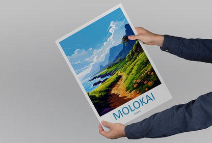 Molokai Travel Print Wall Art Molokai Wall Hanging Home Décor Molokai Gift Art Lovers Hawaii Art Lover Gift Print Artwork
