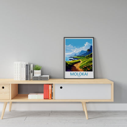 Molokai Travel Print Wall Art Molokai Wall Hanging Home Décor Molokai Gift Art Lovers Hawaii Art Lover Gift Print Artwork
