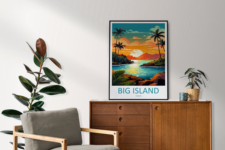 Big Island Travel Print Wall Art Big Island Wall Hanging Home Décor Big Island Gift Art Lovers Hawaii Art Lover Gift Print Artwork