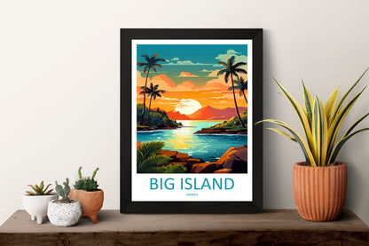Big Island Travel Print Wall Art Big Island Wall Hanging Home Décor Big Island Gift Art Lovers Hawaii Art Lover Gift Print Artwork