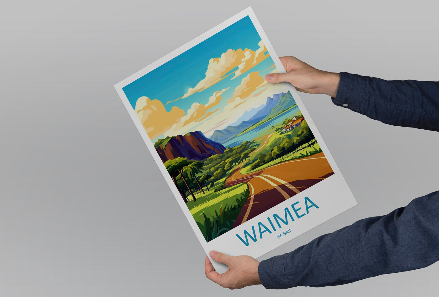 Waimea Travel Print Wall Art Waimea Wall Hanging Home Décor Waimea Gift Art Lovers Hawaii Art Lover Gift Print Artwork