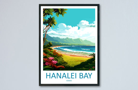 Hanalei Bay Travel Print Wall Art Hanalei Bay Wall Hanging Home Décor Hanalei Bay Gift Art Lovers Hawaii Art Lover Gift Print Artwork