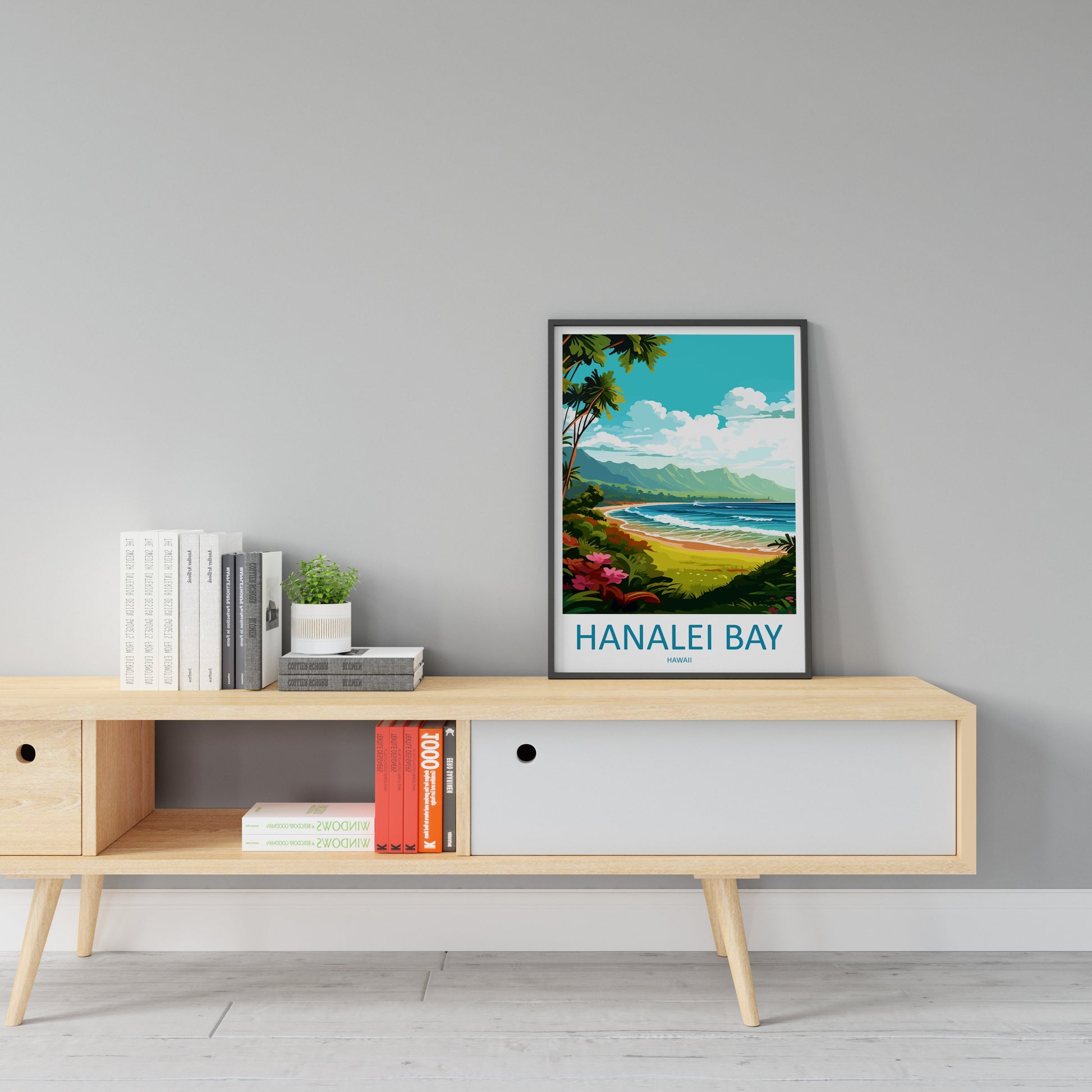 Hanalei Bay Travel Print Wall Art Hanalei Bay Wall Hanging Home Décor Hanalei Bay Gift Art Lovers Hawaii Art Lover Gift Print Artwork