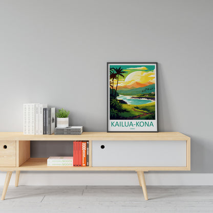 Kailua-Kona Travel Print Wall Art Kailua-Kona Wall Hanging Home Décor Kailua-Kona Gift Art Lovers Hawaii Art Lover Gift Print Artwork