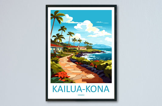 Kailua-Kona Travel Print Wall Art Kailua-Kona Wall Hanging Home Décor Kailua-Kona Gift Art Lovers Hawaii Art Lover Gift Print Artwork