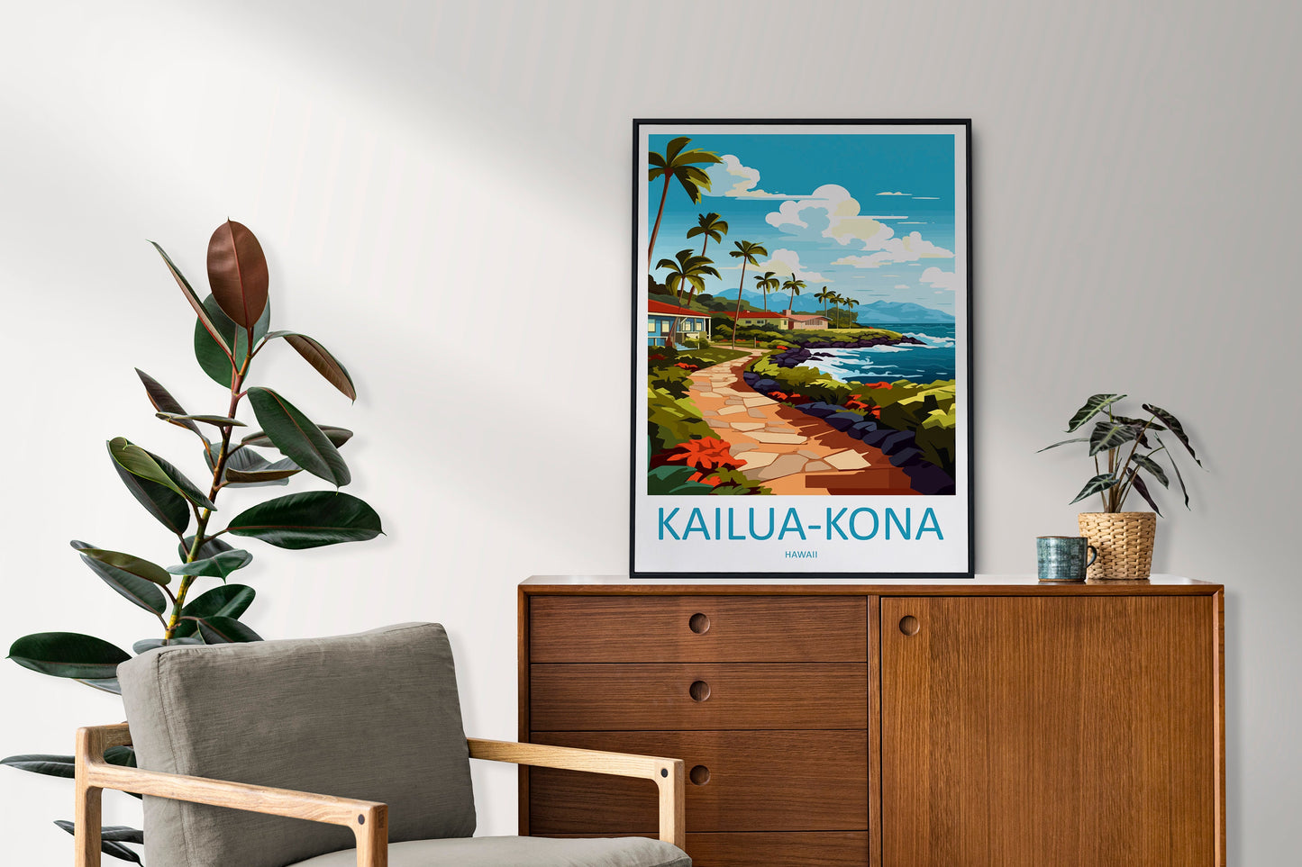 Kailua-Kona Travel Print Wall Art Kailua-Kona Wall Hanging Home Décor Kailua-Kona Gift Art Lovers Hawaii Art Lover Gift Print Artwork