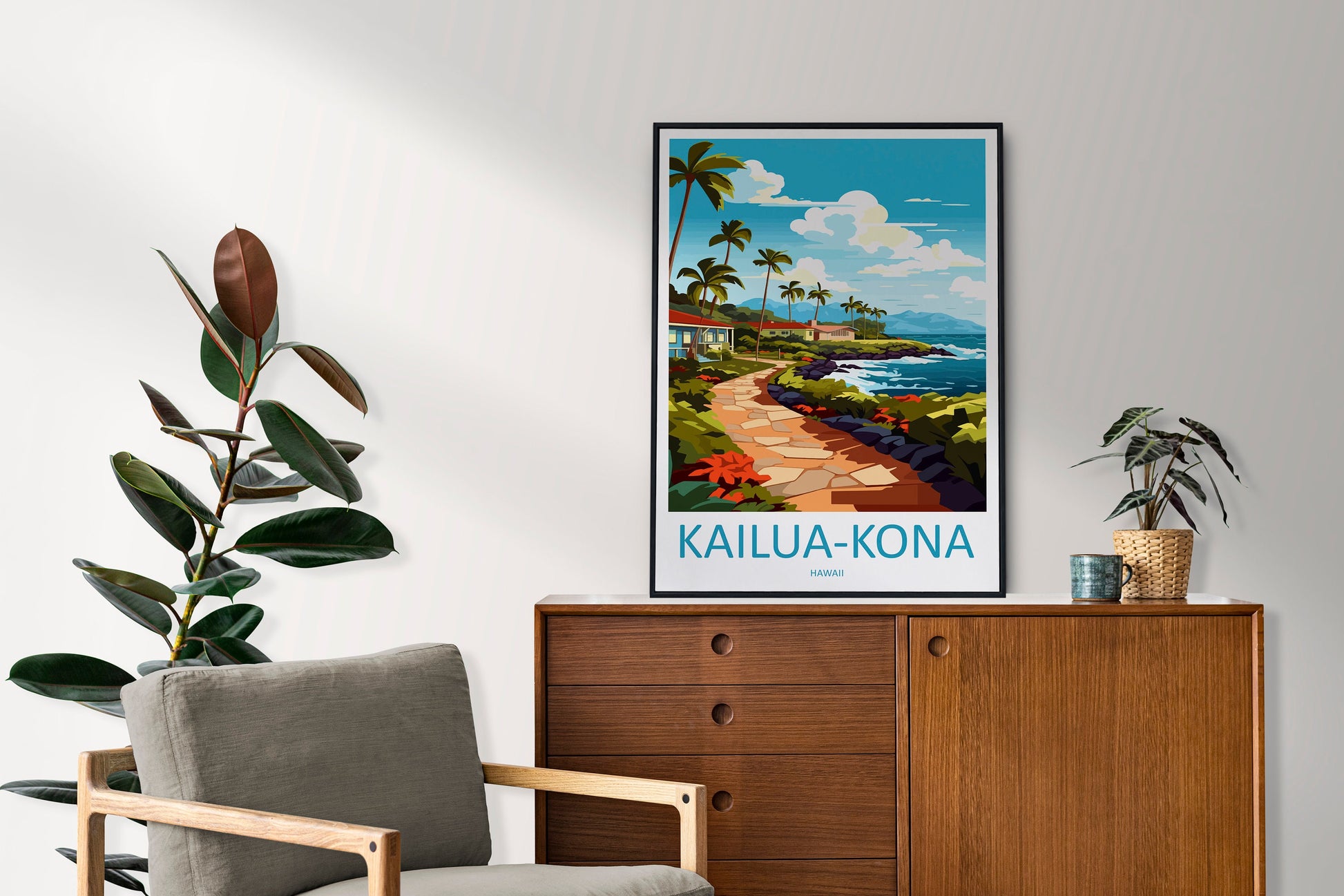 Kailua-Kona Travel Print Wall Art Kailua-Kona Wall Hanging Home Décor Kailua-Kona Gift Art Lovers Hawaii Art Lover Gift Print Artwork