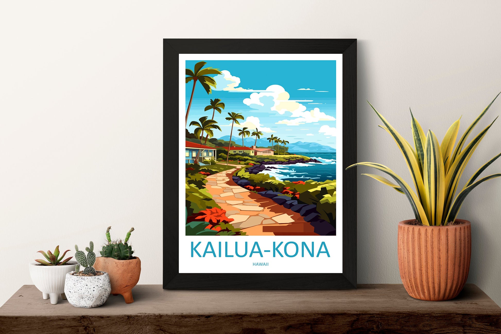 Kailua-Kona Travel Print Wall Art Kailua-Kona Wall Hanging Home Décor Kailua-Kona Gift Art Lovers Hawaii Art Lover Gift Print Artwork
