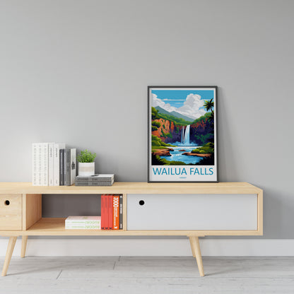 Wailua Falls Travel Print Wall Art Wailua Falls Wall Hanging Home Décor Wailua Falls Gift Art Lovers Hawaii Art Lover Gift Print Artwork