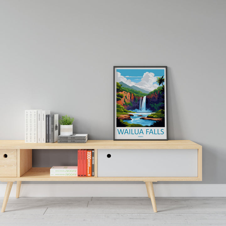 Wailua Falls Travel Print Wall Art Wailua Falls Wall Hanging Home Décor Wailua Falls Gift Art Lovers Hawaii Art Lover Gift Print Artwork