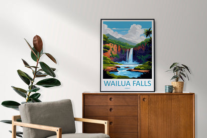 Wailua Falls Travel Print Wall Art Wailua Falls Wall Hanging Home Décor Wailua Falls Gift Art Lovers Hawaii Art Lover Gift Print Artwork