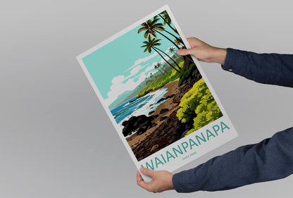 Waianapanapa Travel Print Wall Art Waianapanapa Wall Hanging Home Décor Waianapanapa Gift Art Lovers Hawaii Art Lover Gift Print Artwork