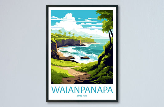Waianapanapa Travel Print Wall Art Waianapanapa Wall Hanging Home Décor Waianapanapa Gift Art Lovers Hawaii Art Lover Gift Print Artwork