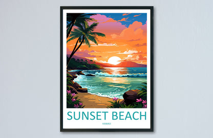 Sunset Beach Travel Print Wall Art Sunset Beach Wall Hanging Home Décor Sunset Beach Gift Art Lovers Hawaii Art Lover Gift Print Artwork
