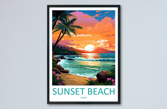 Sunset Beach Travel Print Wall Art Sunset Beach Wall Hanging Home Décor Sunset Beach Gift Art Lovers Hawaii Art Lover Gift Print Artwork