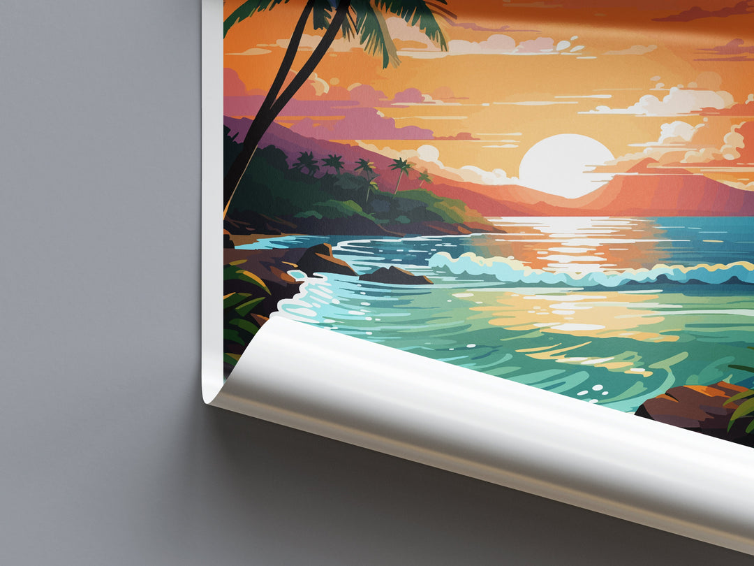 Sunset Beach Travel Print Wall Art Sunset Beach Wall Hanging Home Décor Sunset Beach Gift Art Lovers Hawaii Art Lover Gift Print Artwork