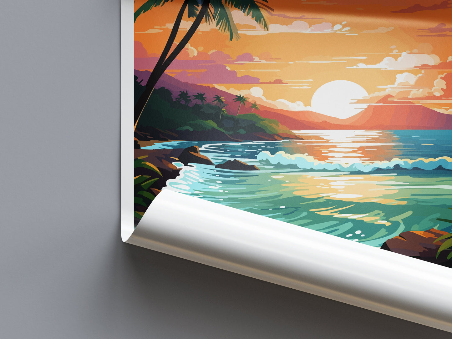 Sunset Beach Travel Print Wall Art Sunset Beach Wall Hanging Home Décor Sunset Beach Gift Art Lovers Hawaii Art Lover Gift Print Artwork