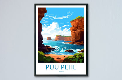 Puu Pehe Travel Print Wall Art Puu Pehe Wall Hanging Home Décor Puu Pehe Gift Art Lovers Hawaii Art Lover Gift Print Artwork