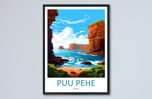 Puu Pehe Travel Print Wall Art Puu Pehe Wall Hanging Home Décor Puu Pehe Gift Art Lovers Hawaii Art Lover Gift Print Artwork