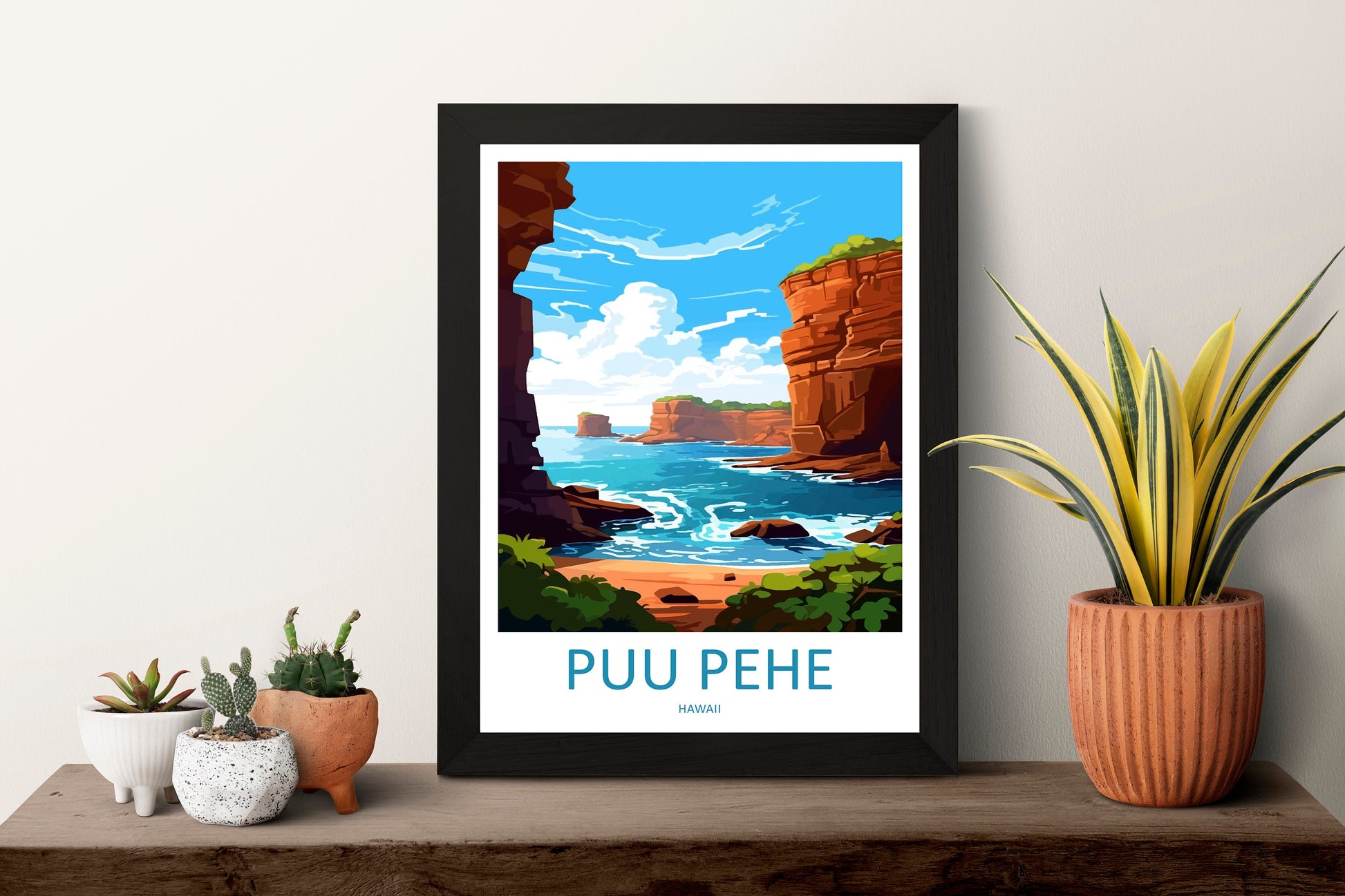 Puu Pehe Travel Print Wall Art Puu Pehe Wall Hanging Home Décor Puu Pehe Gift Art Lovers Hawaii Art Lover Gift Print Artwork