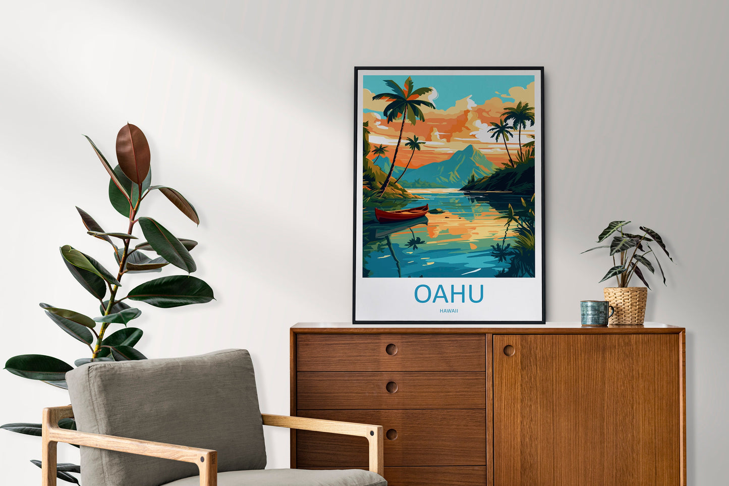Oahu Travel Print Wall Art Oahu Wall Hanging Home Décor Oahu Gift Art Lovers Hawaii Art Lover Gift Print Artwork