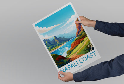 Napali Coast Travel Print Wall Art Napali Coast Wall Hanging Home Décor Napali Coast Gift Art Lovers Hawaii Art Lover Gift Print Artwork