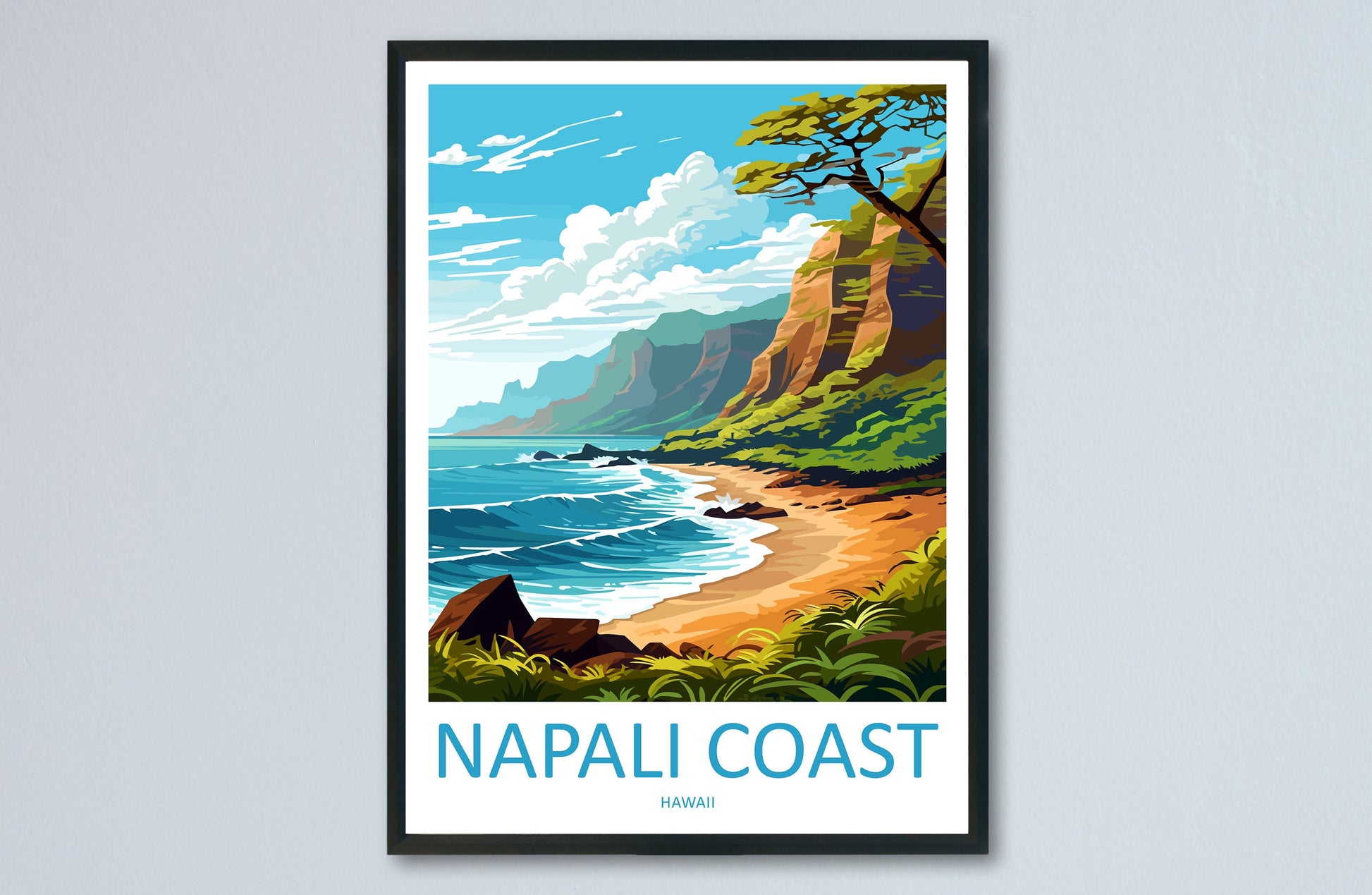 Napali Coast Travel Print Wall Art Napali Coast Wall Hanging Home Décor Napali Coast Gift Art Lovers Hawaii Art Lover Gift Print Artwork