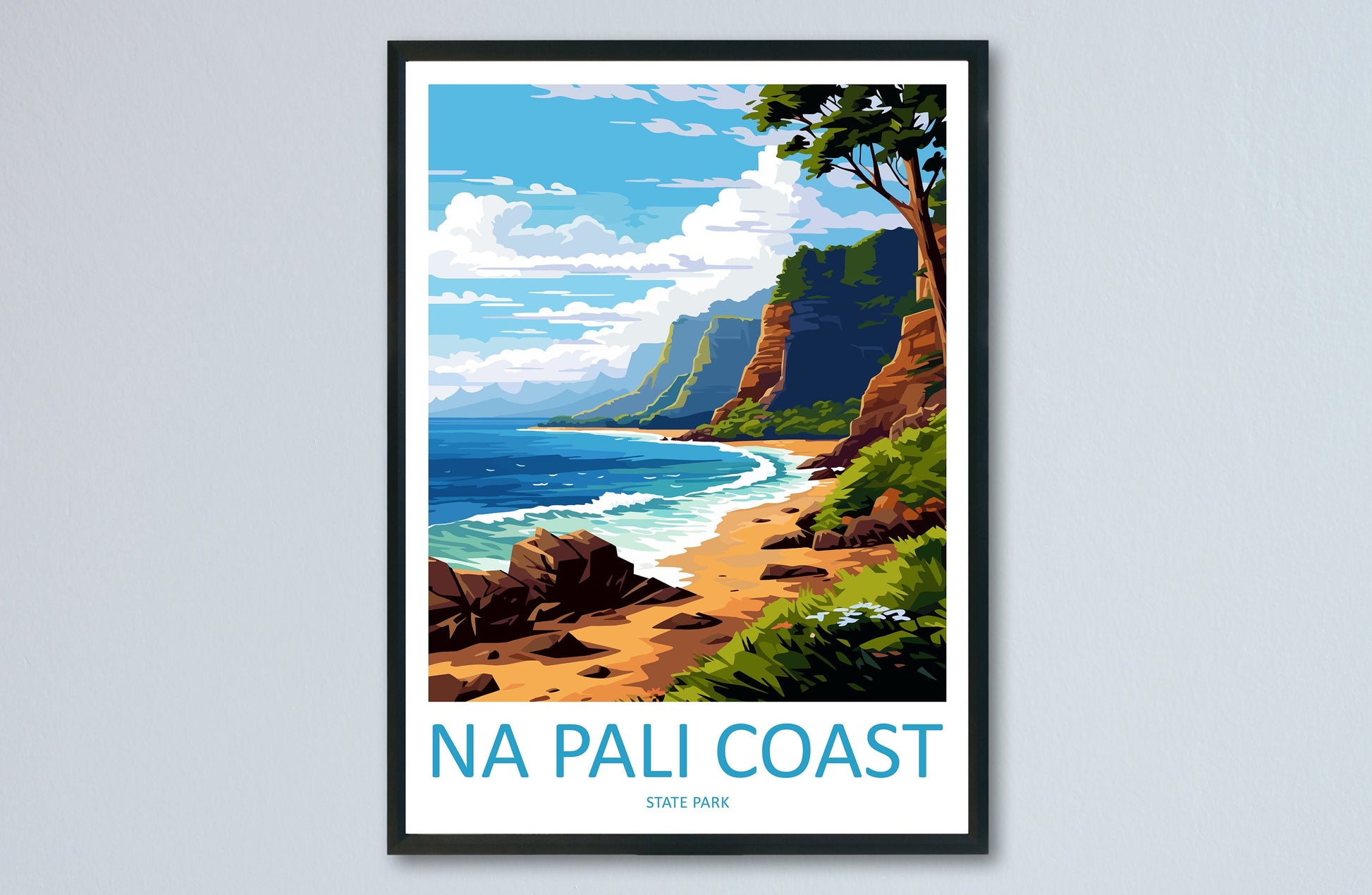 Napali Coast Travel Print Wall Art Napali Coast Wall Hanging Home Décor Napali Coast Gift Art Lovers Hawaii Art Lover Gift Print Artwork
