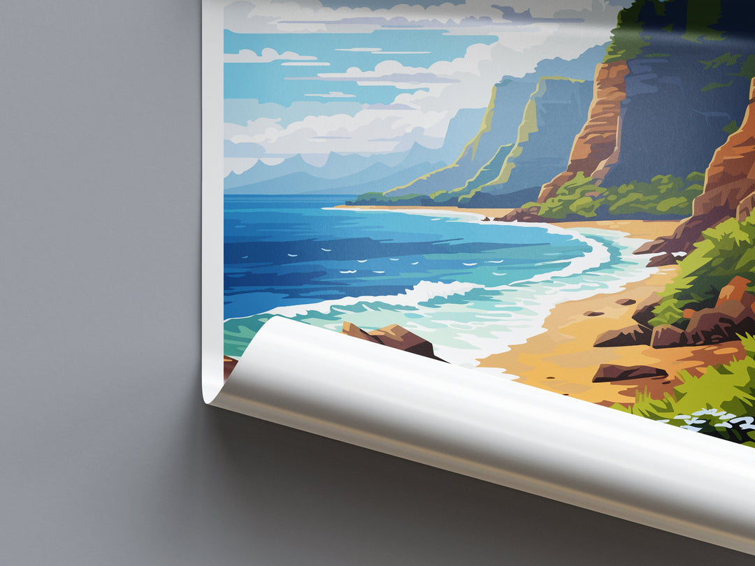 Napali Coast Travel Print Wall Art Napali Coast Wall Hanging Home Décor Napali Coast Gift Art Lovers Hawaii Art Lover Gift Print Artwork