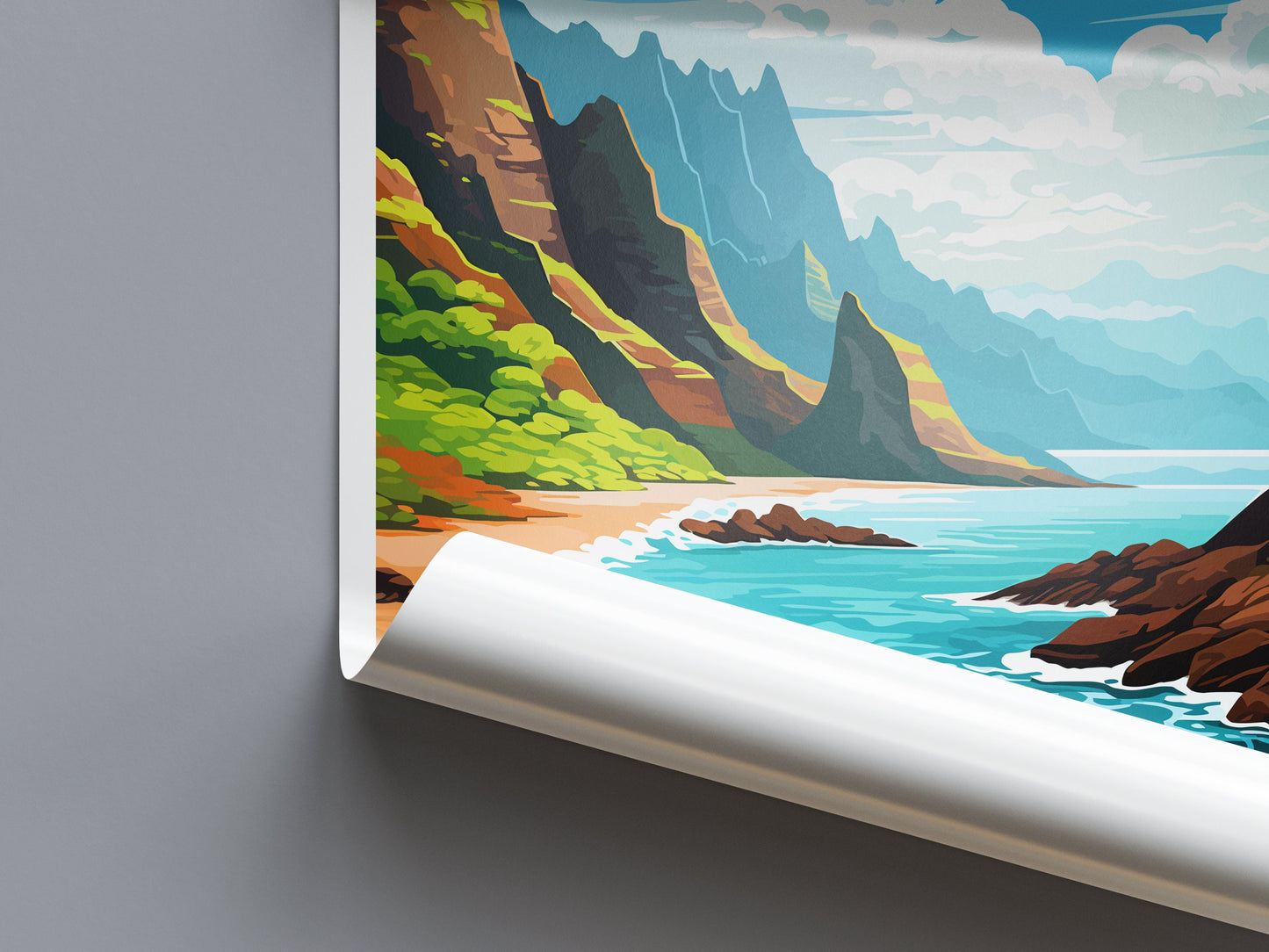Napali Coast Travel Print Wall Art Napali Coast Wall Hanging Home Décor Napali Coast Gift Art Lovers Hawaii Art Lover Gift Print Artwork