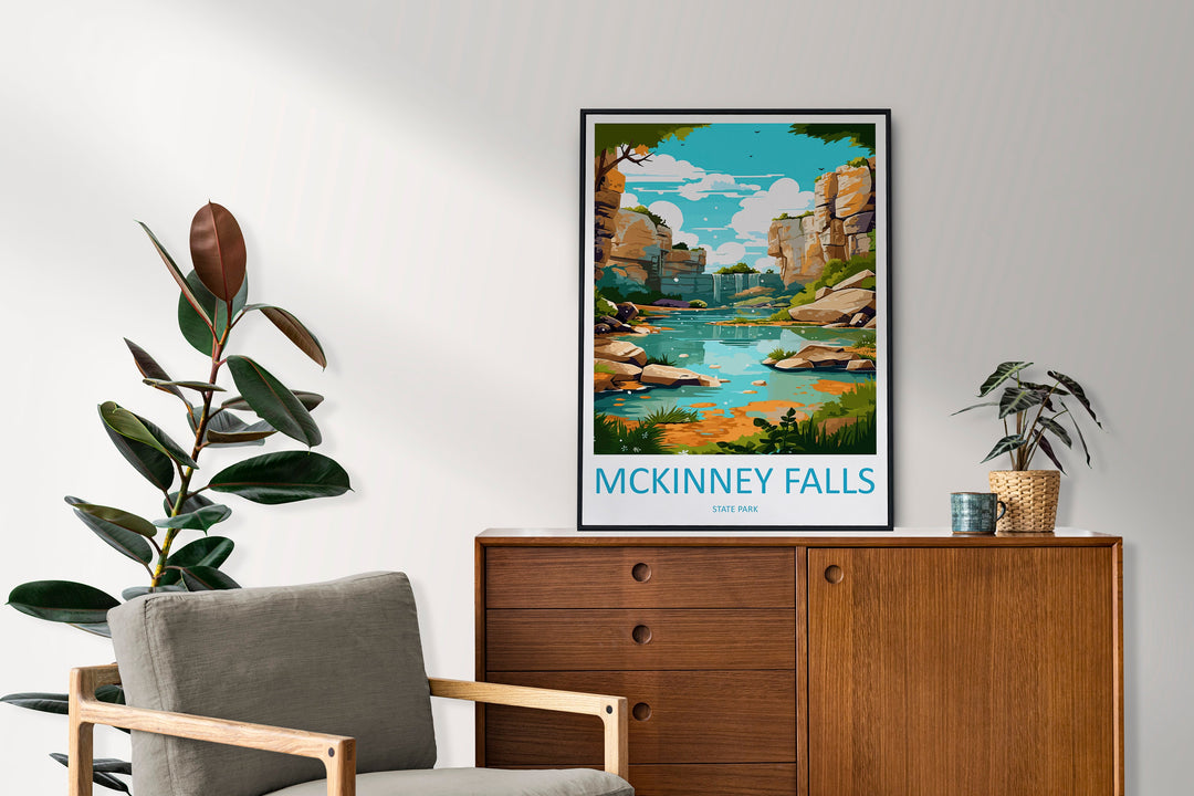 Mckinney Falls State Park Travel Print Wall Art Mckinney Falls Wall Hanging Home Décor Mckinney Falls Gift Art Lovers Texas Art Lover