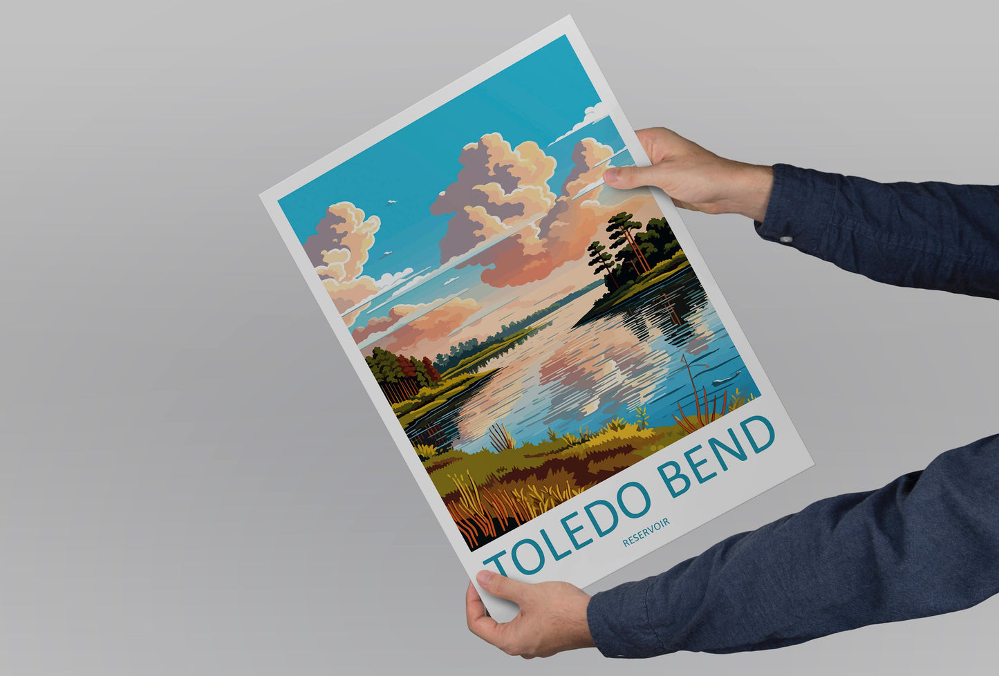 Toledo Bend Reservoir Travel Print Wall Art Toledo Bend Reservoir Wall Hanging Home Décor Toledo Bend Gift Art Lovers Texas Art Lover
