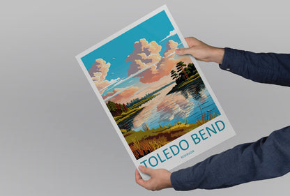 Toledo Bend Reservoir Travel Print Wall Art Toledo Bend Reservoir Wall Hanging Home Décor Toledo Bend Gift Art Lovers Texas Art Lover