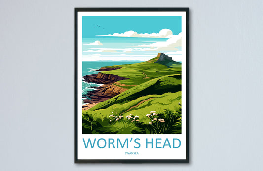Worms Head Travel Print Wall Art Worms Head Wall Hanging Home Décor Worms Head Gift Art Lovers UK Art Lover Gift
