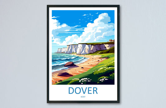 Dover Travel Print Wall Art Dover Wall Hanging Home Décor Dover Gift Art Lovers England Art Lover Gift Print Artwork Kent Art